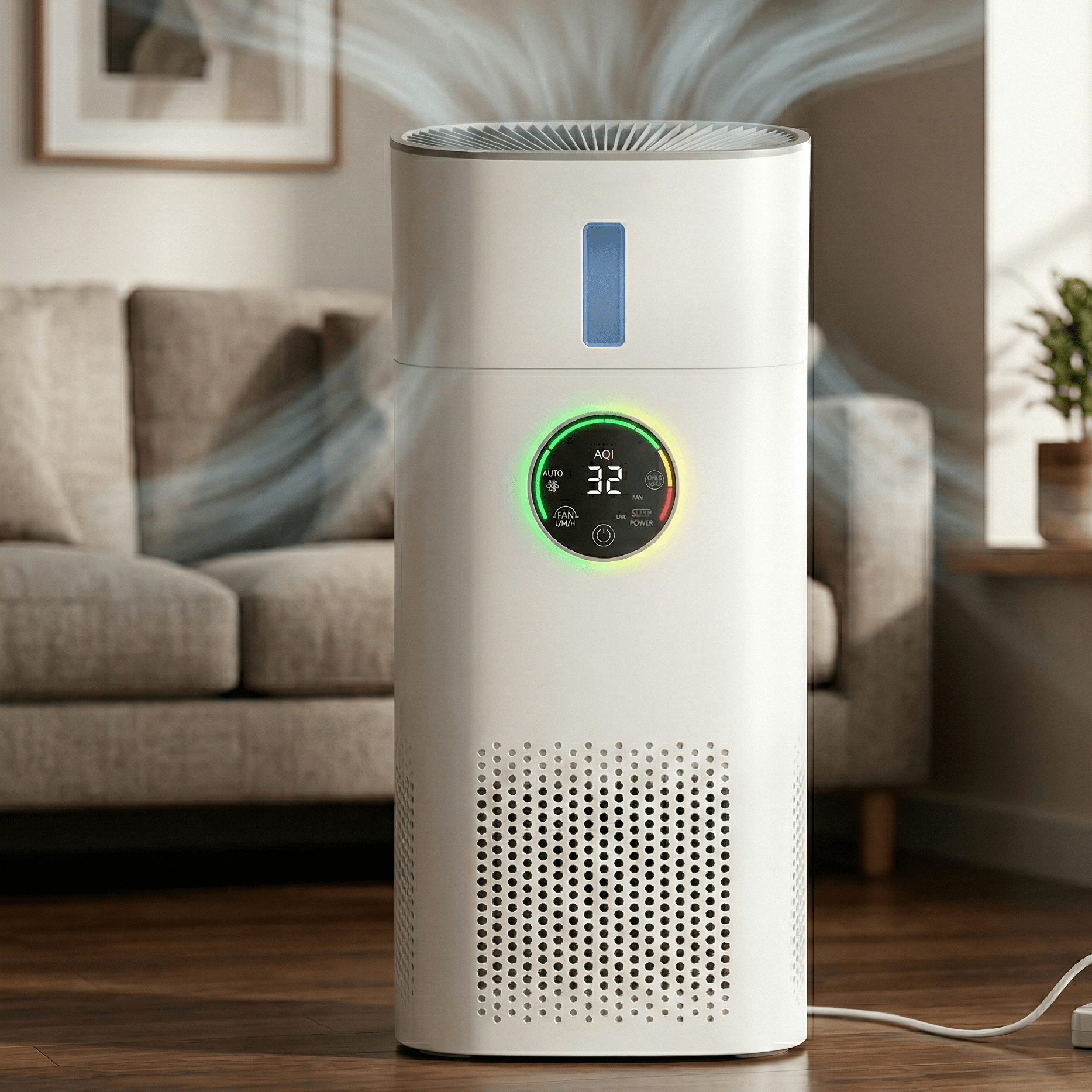 Purificateur d’Air HEPA H13 avec Humidificateur – Anti Allergies, Poils d’Animaux, Fumée – Purificateur d’Air Silencieux pour Chambre et Maison - HomeAirPro